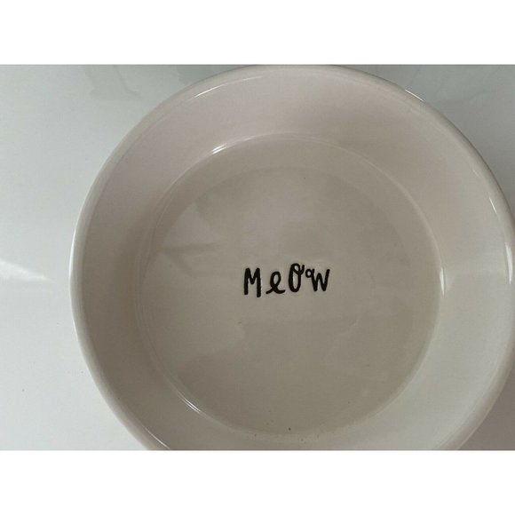 Artisan Rae Dunn Meow White Black Ceramic Cat Bowl Pet Food Dish 5" X 5" NWT‎ - Picture 10 of 12
